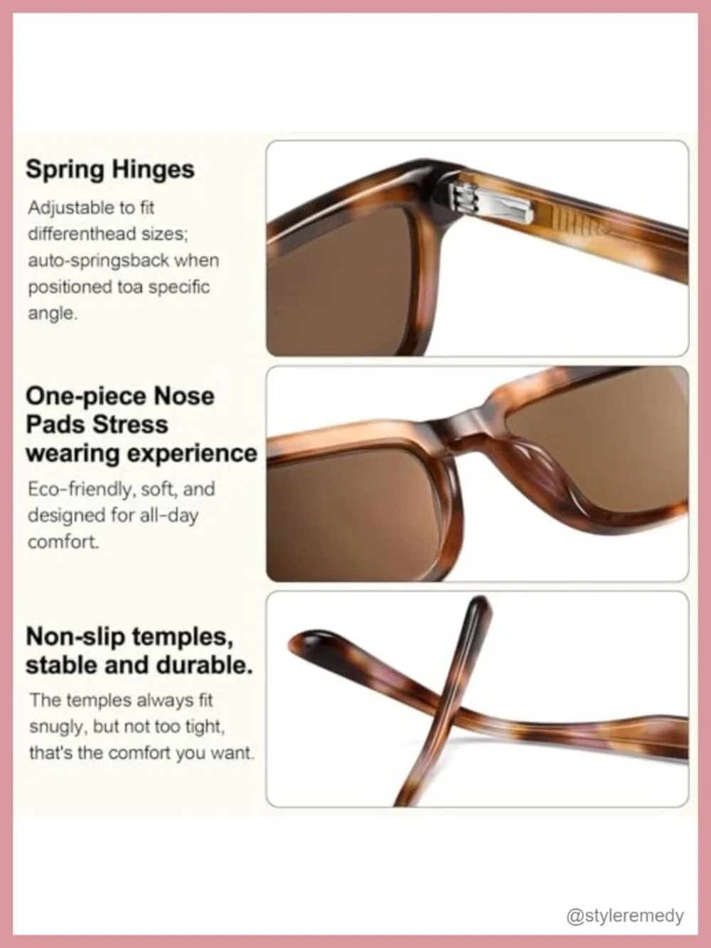 Polarized Rectangle Sunglasses for Women Men Square Small Acetate Frame Fashion